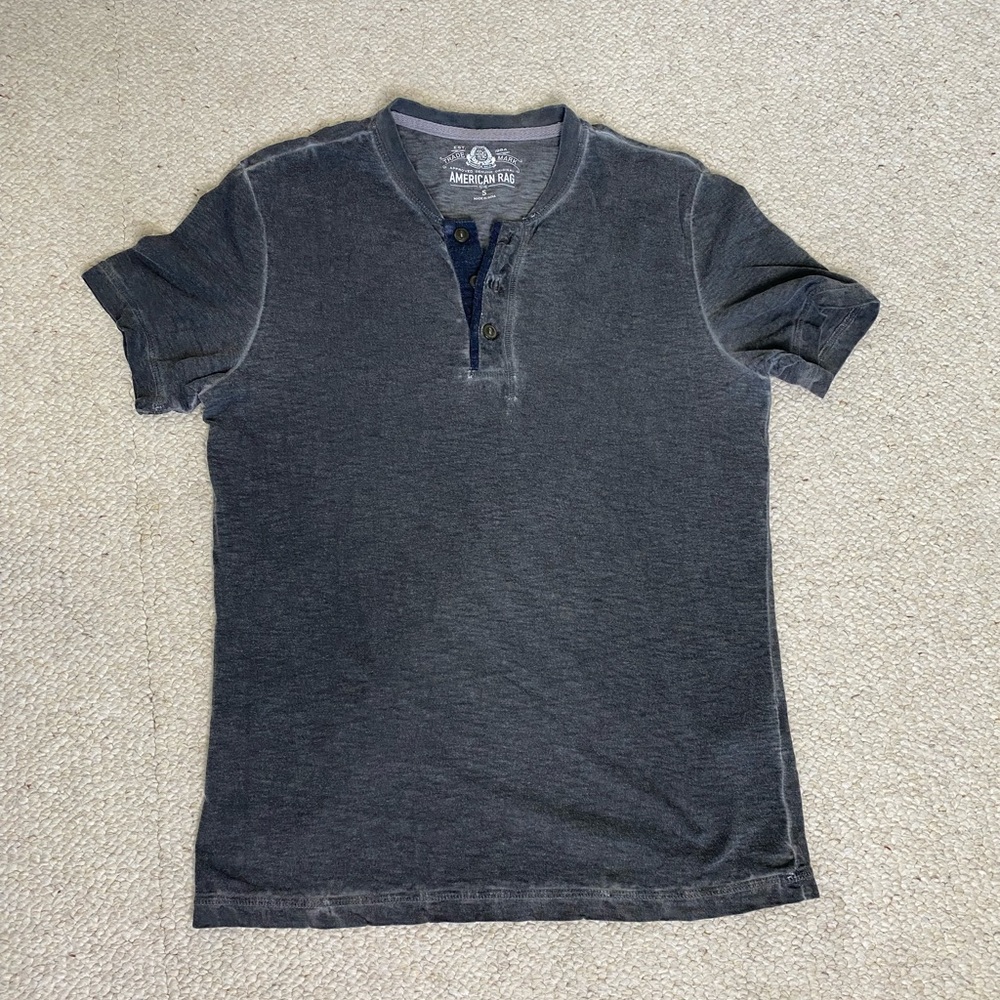 American Rag half Button Up Tee - Picture 2 of 3